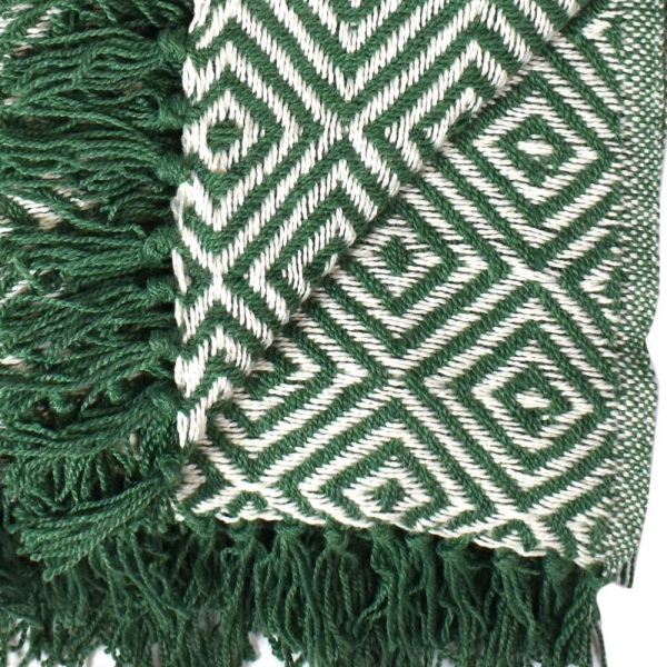 Brighter Future Green Diamond Throw Woven from Plastic Bottles - Image 2