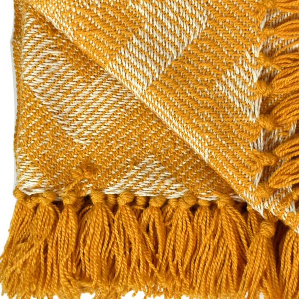 Brighter Future Yellow Zig Zag Throw Woven from Plastic Bottles - Image 3