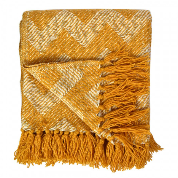 Brighter Future Yellow Zig Zag Throw Woven from Plastic Bottles