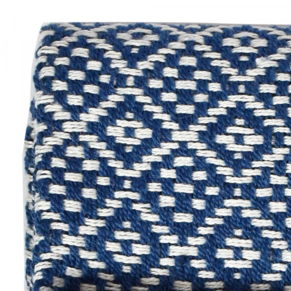 Brighter Future Blue Diamond Throw Woven from Plastic Bottles - Image 3