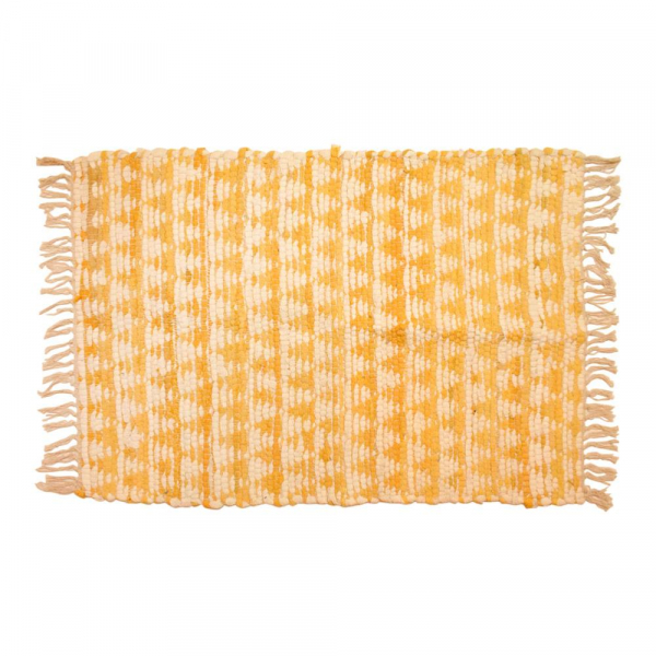 Yellow Handmade Recycled Cotton Chindi Rag Rug